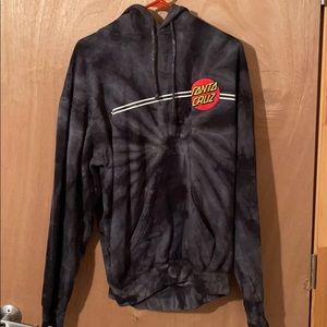 Gray tie-dye Santa Cruz hoodie